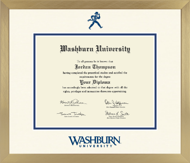 Washburn University diploma frame - Icon in Chardonnay