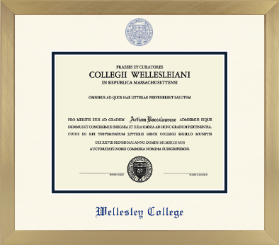 Wellesley College diploma frame - Icon in Chardonnay