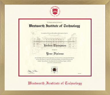 Wentworth Institute of Technology diploma frame - Icon in Chardonnay