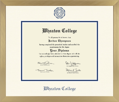 Wheaton College in Illinois diploma frame - Icon in Chardonnay