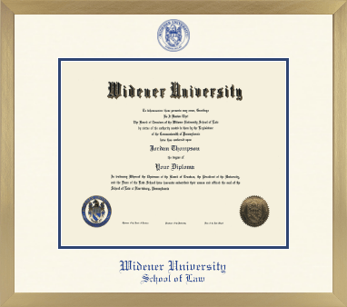 Widener University School of Law diploma frame - Icon in Chardonnay