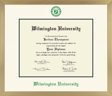 Wilmington University diploma frame - Icon in Chardonnay