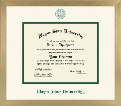 Wayne State University diploma frame - Icon in Chardonnay