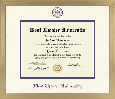 West Chester University diploma frame - Icon in Chardonnay