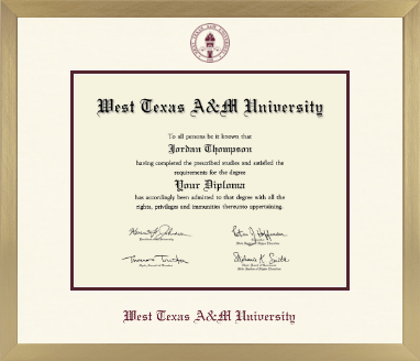 West Texas A&M University diploma frame - Icon in Chardonnay
