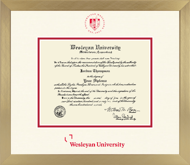 Wesleyan University diploma frame - Icon in Chardonnay