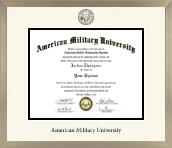 American Military University diploma frame - Icon in Light Champagne