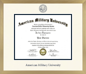 American Military University diploma frame - Icon in Chardonnay