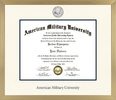 American Military University diploma frame - Icon in Chardonnay