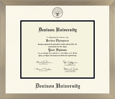 Denison University diploma frame - Icon in Light Champagne