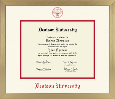 Denison University diploma frame - Icon in Chardonnay