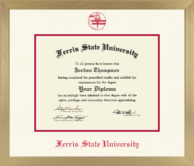 Ferris State University diploma frame - Icon in Chardonnay