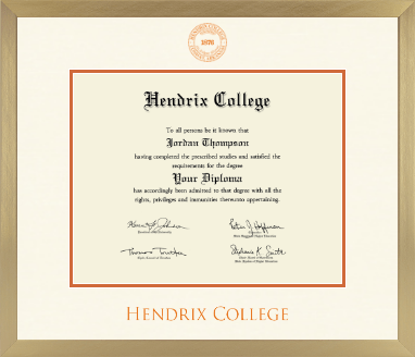 Hendrix College diploma frame - Icon in Chardonnay