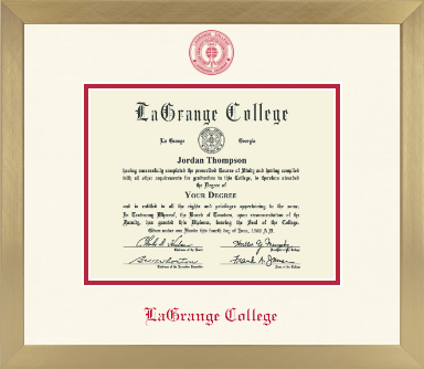 LaGrange College diploma frame - Icon in Chardonnay