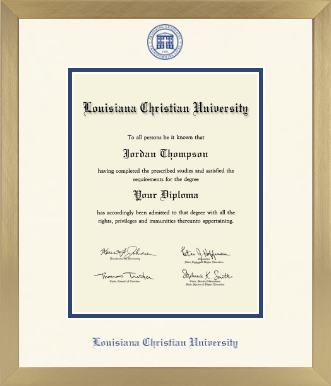 Louisiana Christian University diploma frame - Icon in Chardonnay