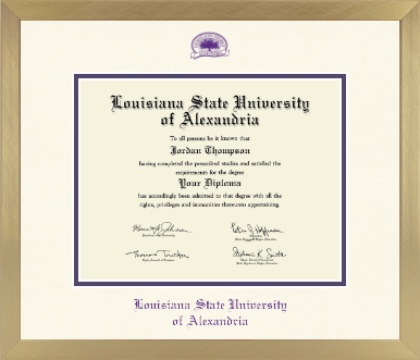 Louisiana State University of Alexandria diploma frame - Icon in Chardonnay