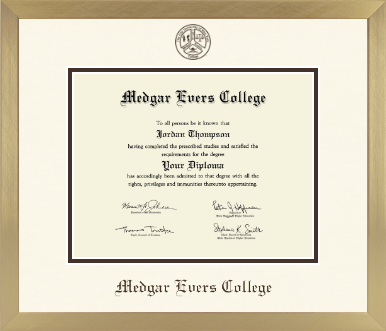 Medgar Evers College diploma frame - Icon in Chardonnay