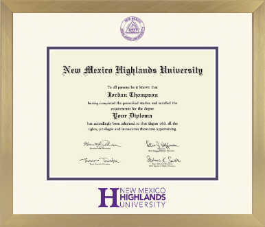 New Mexico Highlands University diploma frame - Icon in Chardonnay