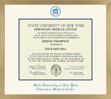 SUNY Downstate Medical Center diploma frame - Icon in Chardonnay