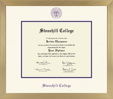 Stonehill College diploma frame - Icon in Chardonnay
