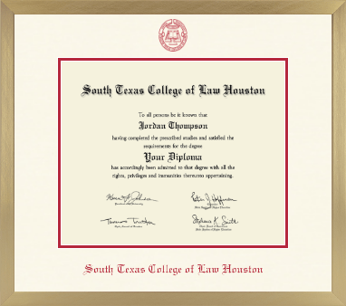 South Texas College of Law Houston diploma frame - Icon in Chardonnay