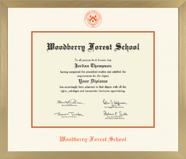 Woodberry Forest School diploma frame - Icon in Chardonnay
