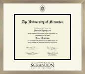 The University of Scranton diploma frame - Icon in Light Champagne