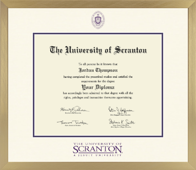 The University of Scranton diploma frame - Icon in Chardonnay
