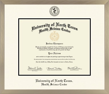 University of North Texas Health Science Center diploma frame - Icon in Light Champagne