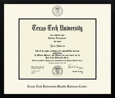 Texas Tech University Health Sciences Center diploma frame - Icon in Gotham