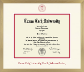 Texas Tech University Health Sciences Center diploma frame - Icon in Chardonnay