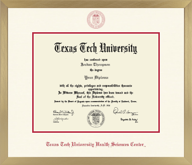 Texas Tech University Health Sciences Center diploma frame - Icon in Chardonnay