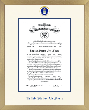 United States Air Force Academy diploma frame - Icon in Chardonnay