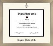 Sigma Beta Delta Honor Society diploma frame - Icon in Light Champagne