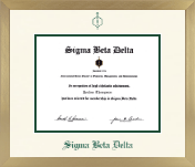Sigma Beta Delta Honor Society diploma frame - Icon in Chardonnay