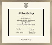Albion College diploma frame - Icon in Light Champagne