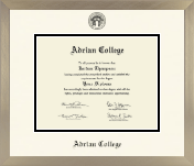 Adrian College diploma frame - Icon in Light Champagne