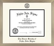 Alpha Iota Sigma diploma frame - Icon in Light Champagne