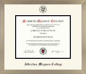 Albertus Magnus College diploma frame - Icon in Light Champagne