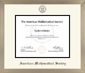 American Mathematical Society diploma frame - Icon in Light Champagne