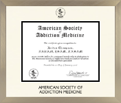 American Society of Addiction Medicine diploma frame - Icon in Light Champagne