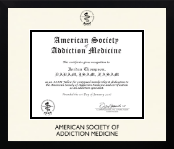 American Society of Addiction Medicine diploma frame - Icon in Gotham