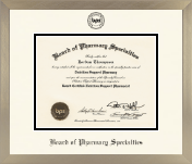 Board of Pharmacy Specialties diploma frame - Icon in Light Champagne