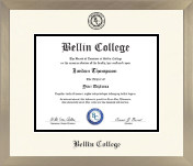 Bellin College diploma frame - Icon in Light Champagne
