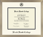 Black Hawk College diploma frame - Icon in Light Champagne