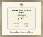 Brigham Young University Hawaii diploma frame - Icon in Light Champagne