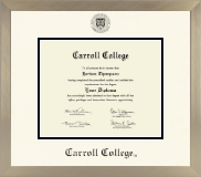 Carroll College at Montana diploma frame - Icon in Light Champagne