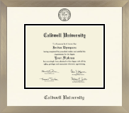 Caldwell University diploma frame - Icon in Light Champagne
