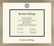 Carleton College diploma frame - Icon in Light Champagne