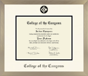 College of the Canyons diploma frame - Icon in Light Champagne